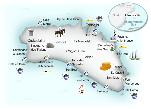 Menorca map